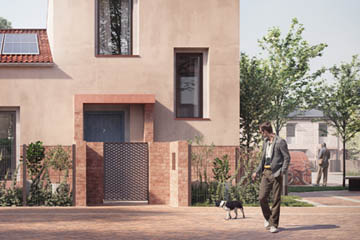 Burnholme Green external photo showing people walking around Burnholme Green and the Cygnus property type in the background