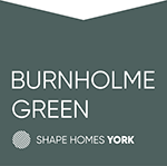 A dark green box Bornholme Green printed on it in white. The Shape Homes York logo sits underneath