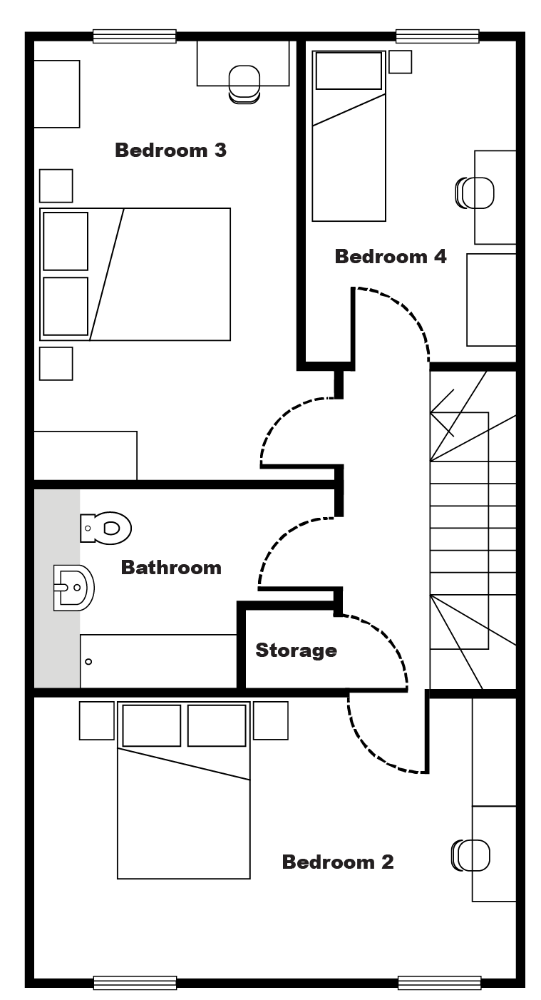A plan showing the first floor layout of the property.