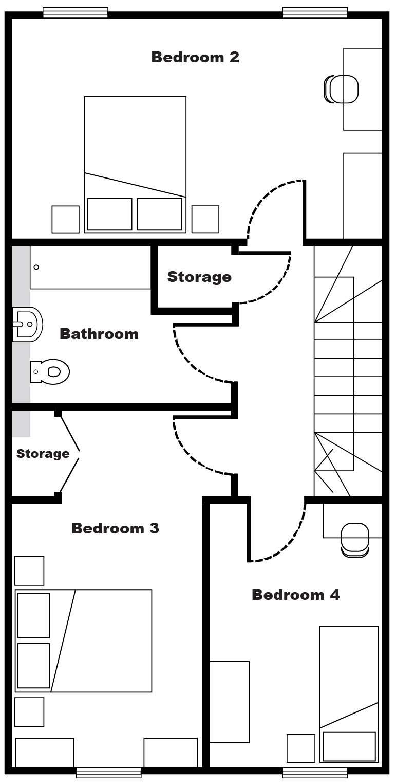A plan showing the first floor layout of the property.