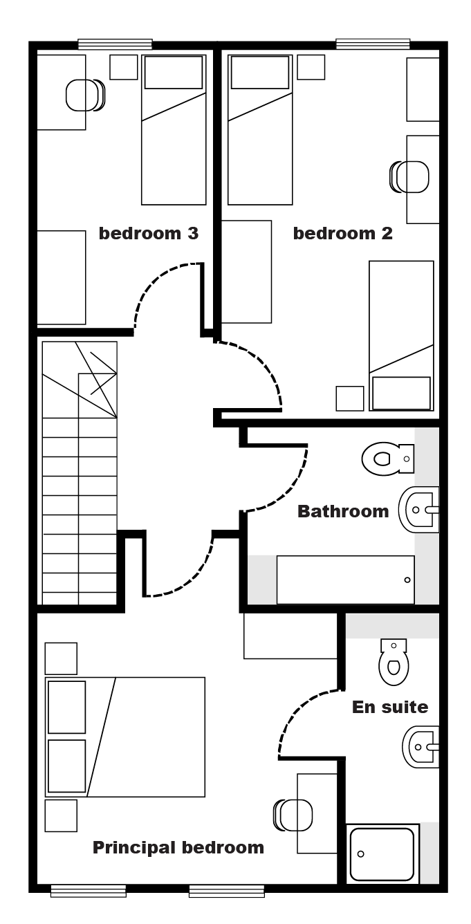A plan showing the first floor layout of the property.