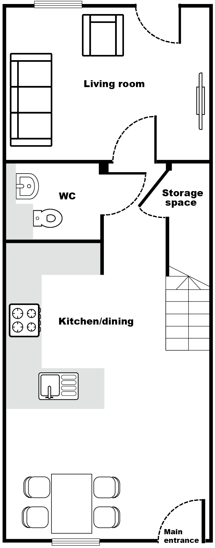 A plan showing the ground floor layout of the property.