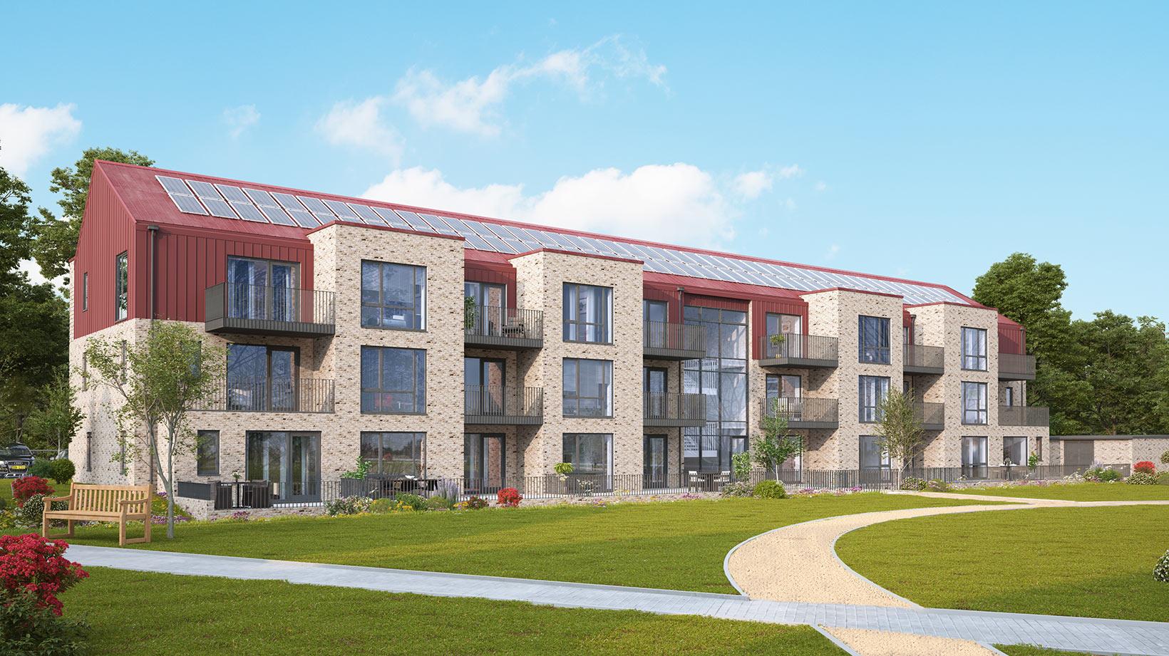 An image of apartments from the Shape Homes York housing development