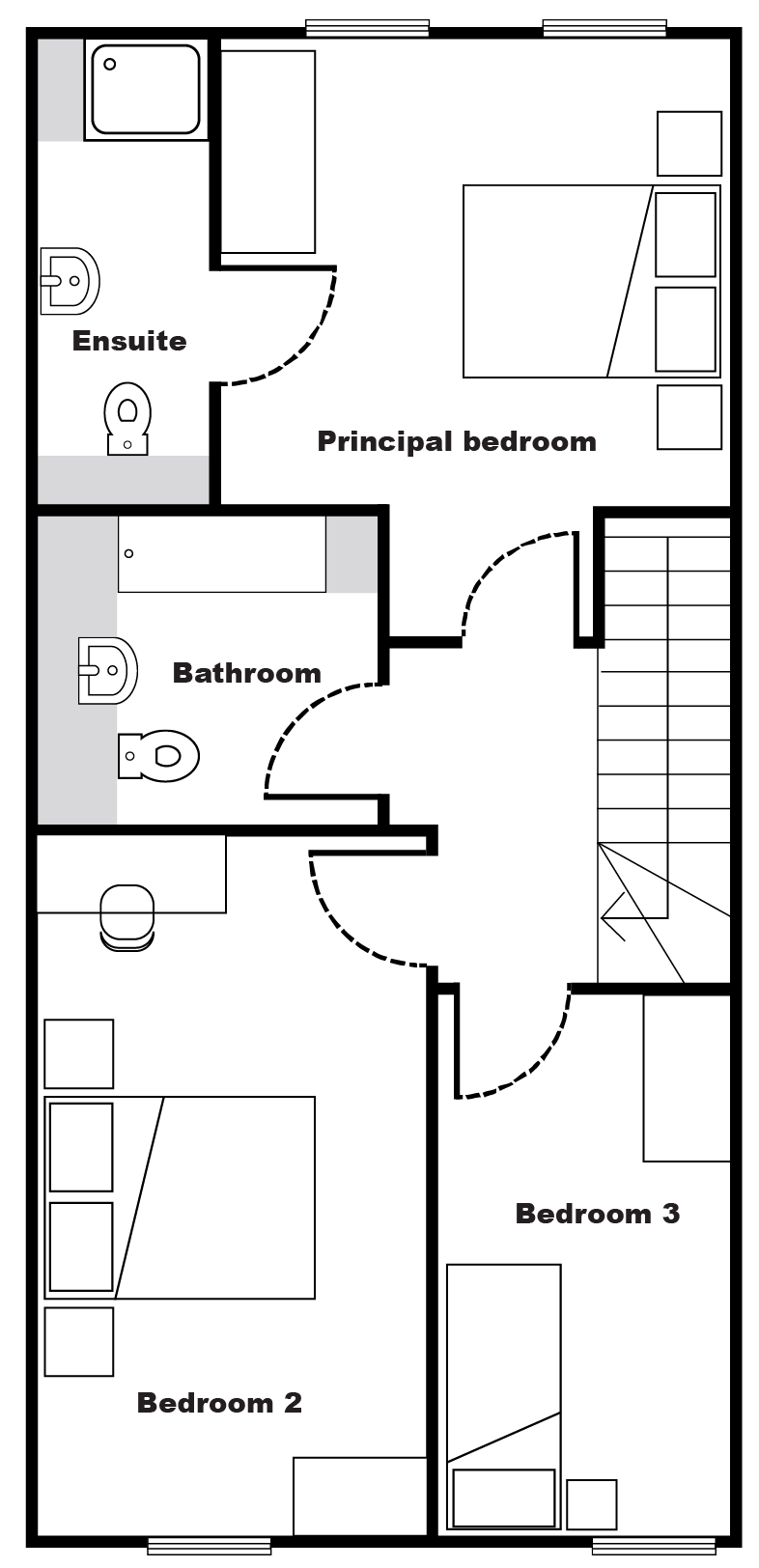 A plan showing the first floor layout of the property.