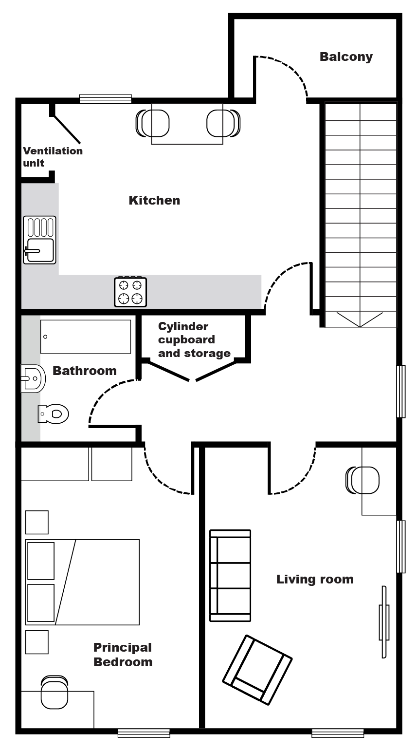 A plan showing the layout of the property.