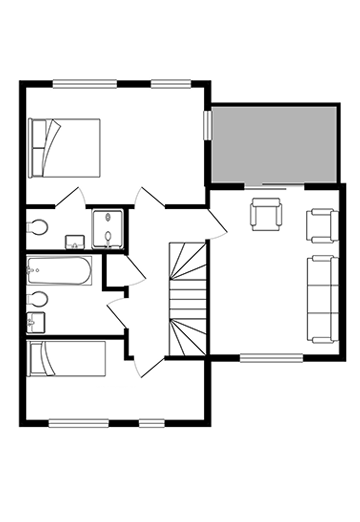 The Bellflower first floor plan