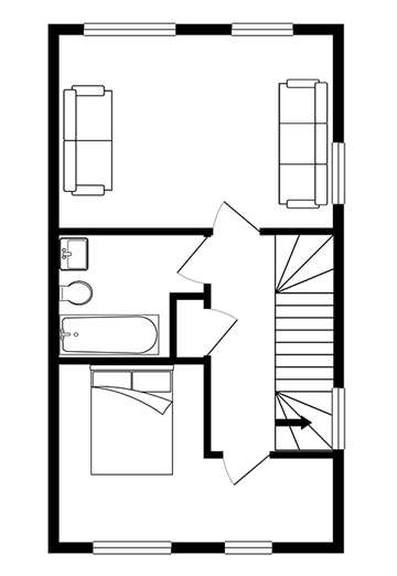 The Hollyhock first floor plan