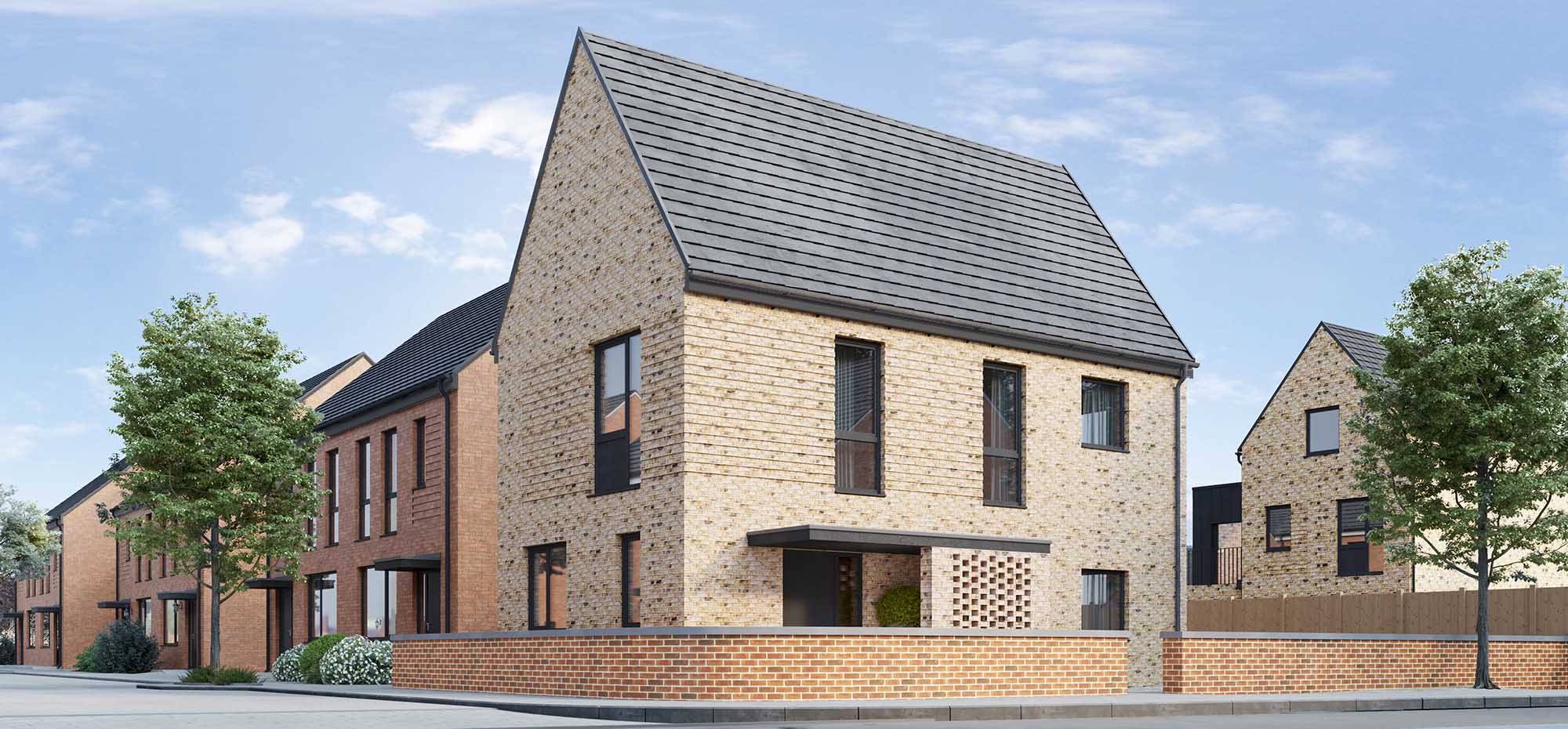 This image shows an external view of the Sage three bedroom, detached house from Shape Homes York