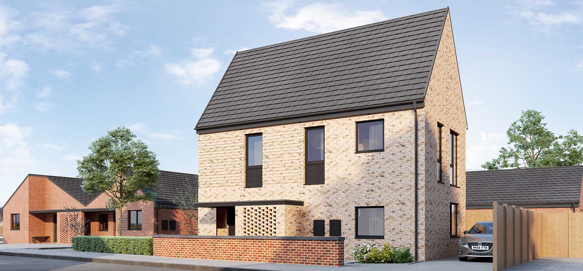 This image shows an external view of the Sundew house from Shape Homes York.